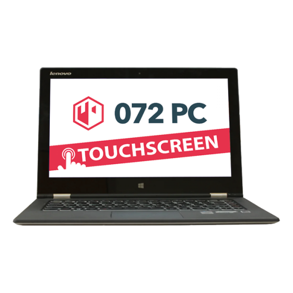 Productafbeelding van voorkant Lenovo Yoga 2 Pro laptop met tekst 'touchscreen' in beeld
