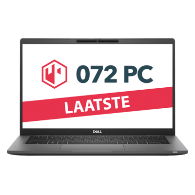 Productafbeelding van voorkant Dell Latitude 7420 laptop met tekst 'laatste' in beeld