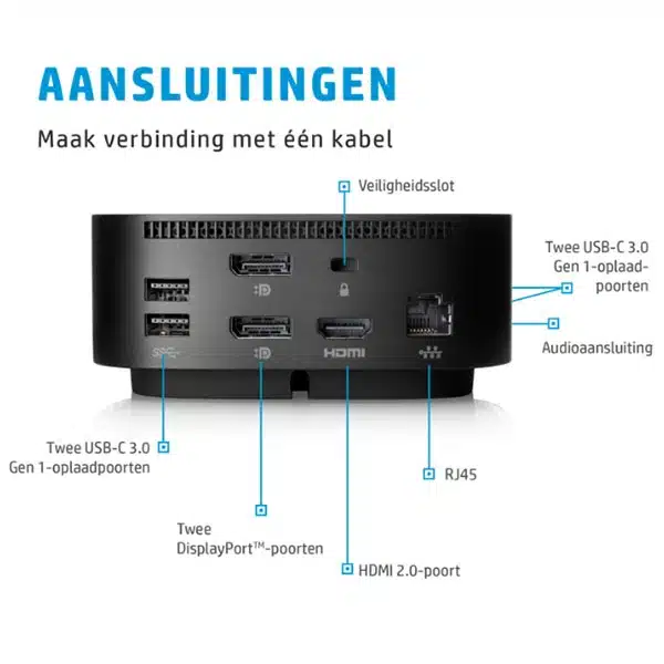 HP Dock G5 incl. 120w adapter - Afbeelding 2